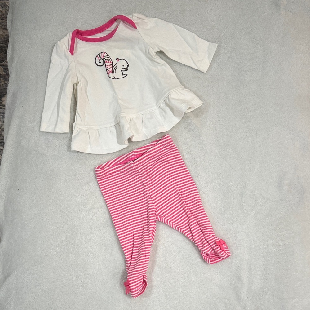 Gymboree White and Pink Squirrel Set